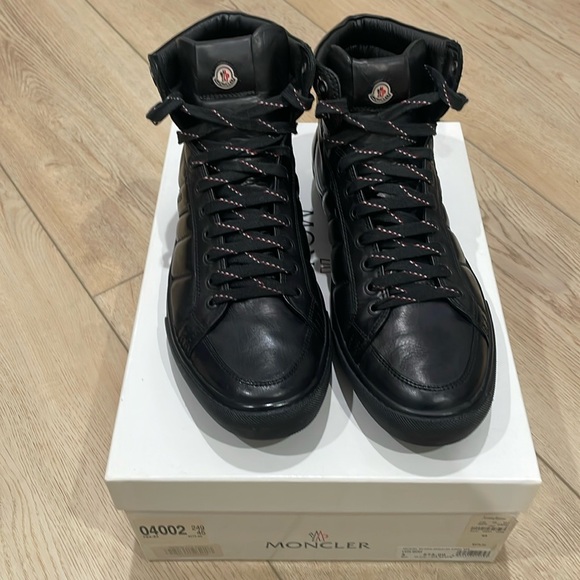 Moncler Black Leather Lyon Shoe